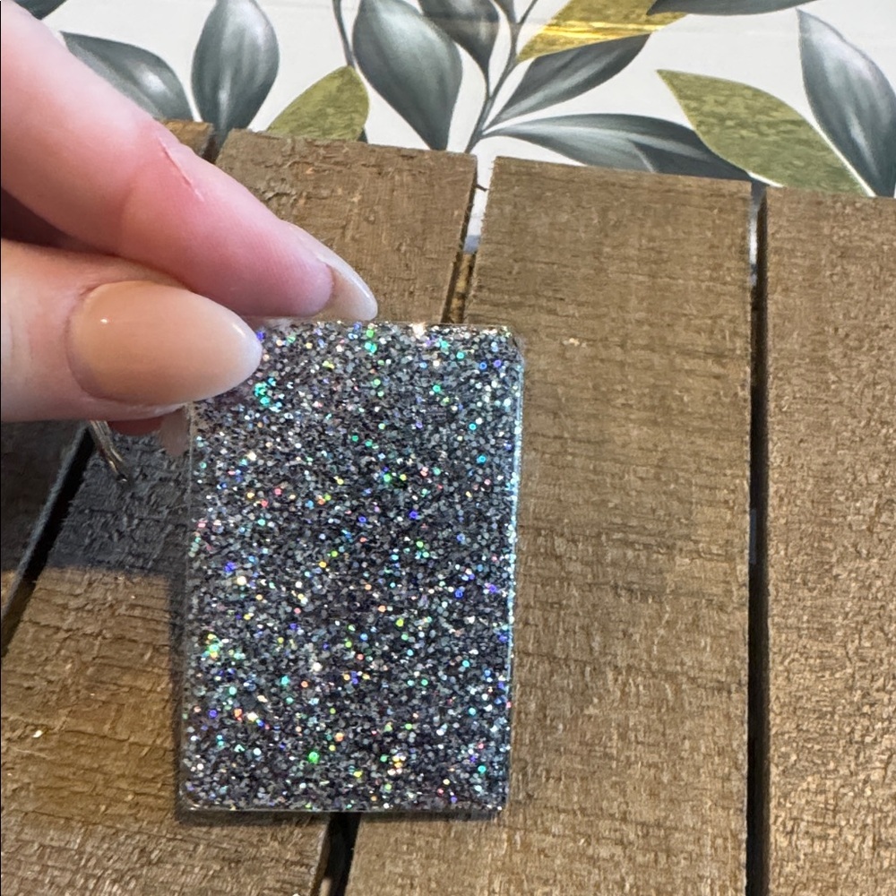 Glitter Monogram Keychain with Orange & Yellow Accents - Picture 2 of 2